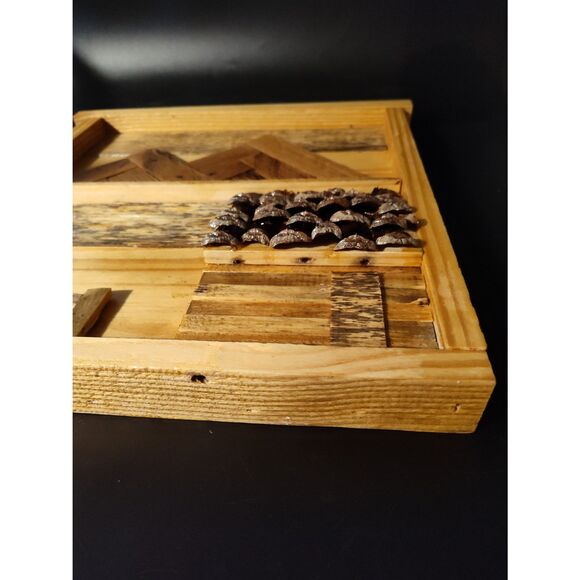 Handcrafted Reclaimed Hardwoods Rustic Cabin Mountain Wall Art/Shelf Leaner - Picture 10 of 11